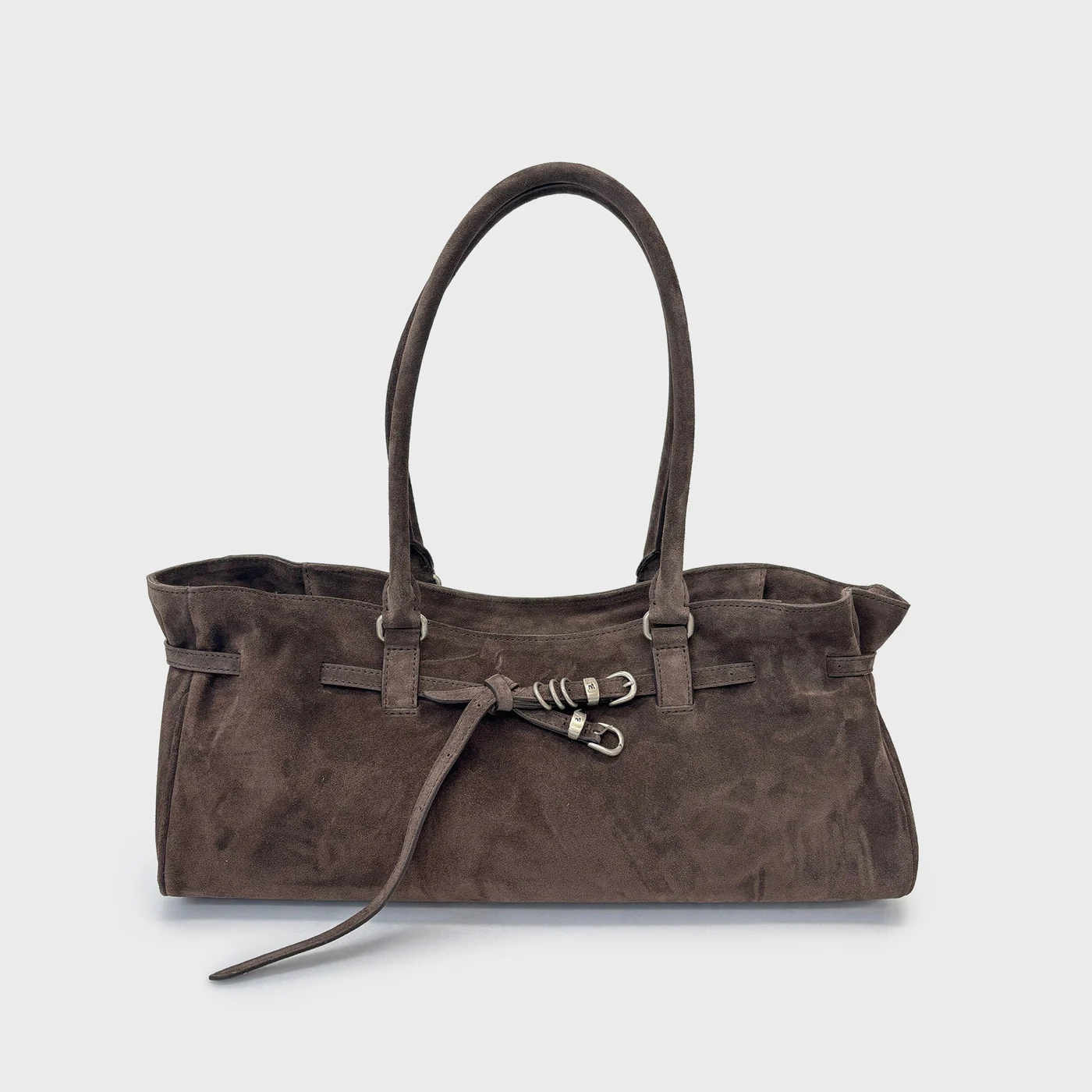 MARGESHERWOOD Soft Grandma Shoulder Bag - Ash Brown Suede